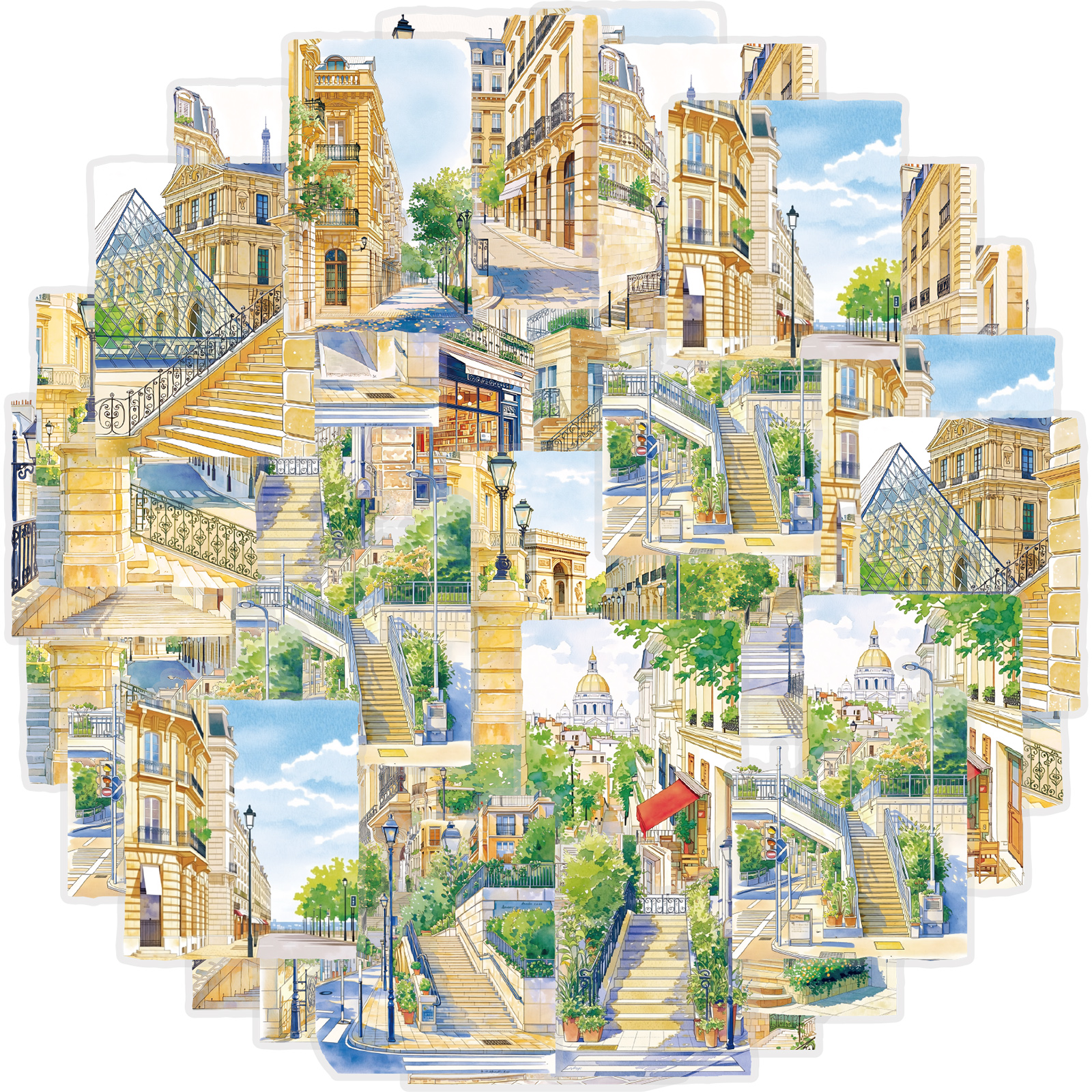 Phone Accessories Poster - Etori Life Healing Watercolor Paris Street