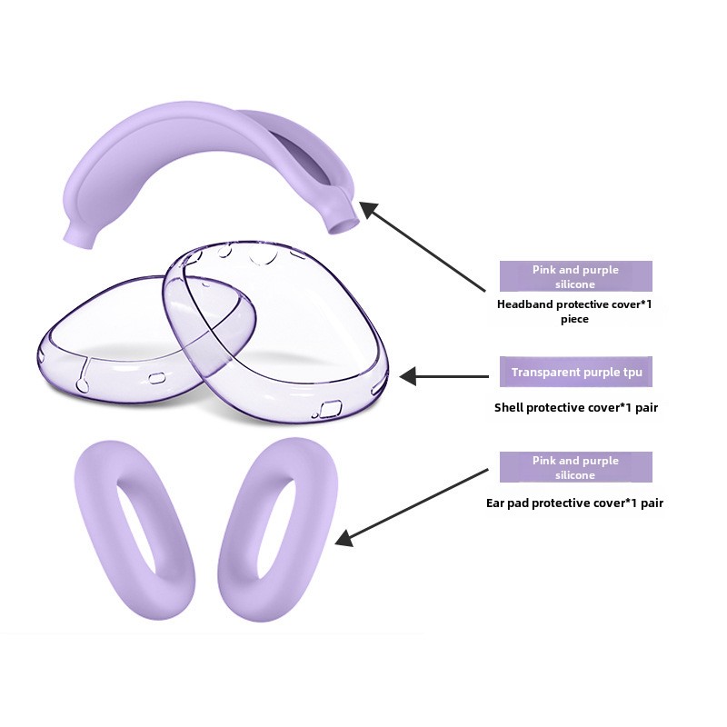 Airpod Case Cover - Purple Color Silicone Protective Cover TPU