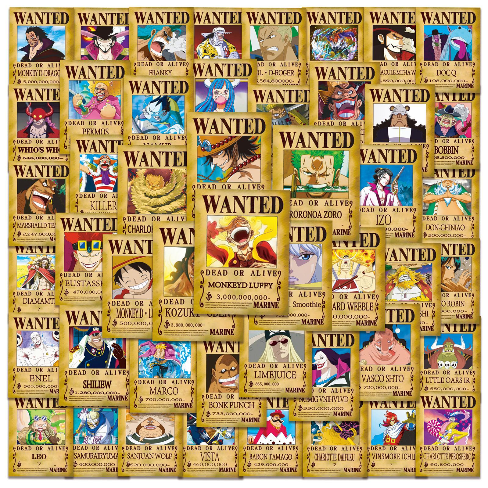 50pcs Anime ONE PIECE Wanted P – Phone Accessories Poster Bewertung und Preis