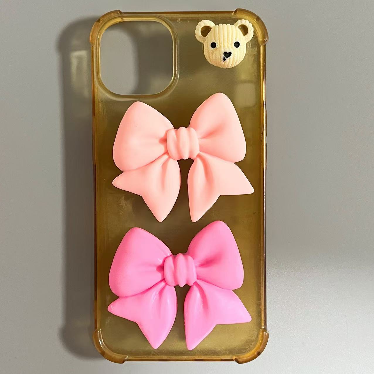 1Pcs Y2K Kawaii Bling Pink Bow – Phone Accessories Logo Design Bewertung und Preis